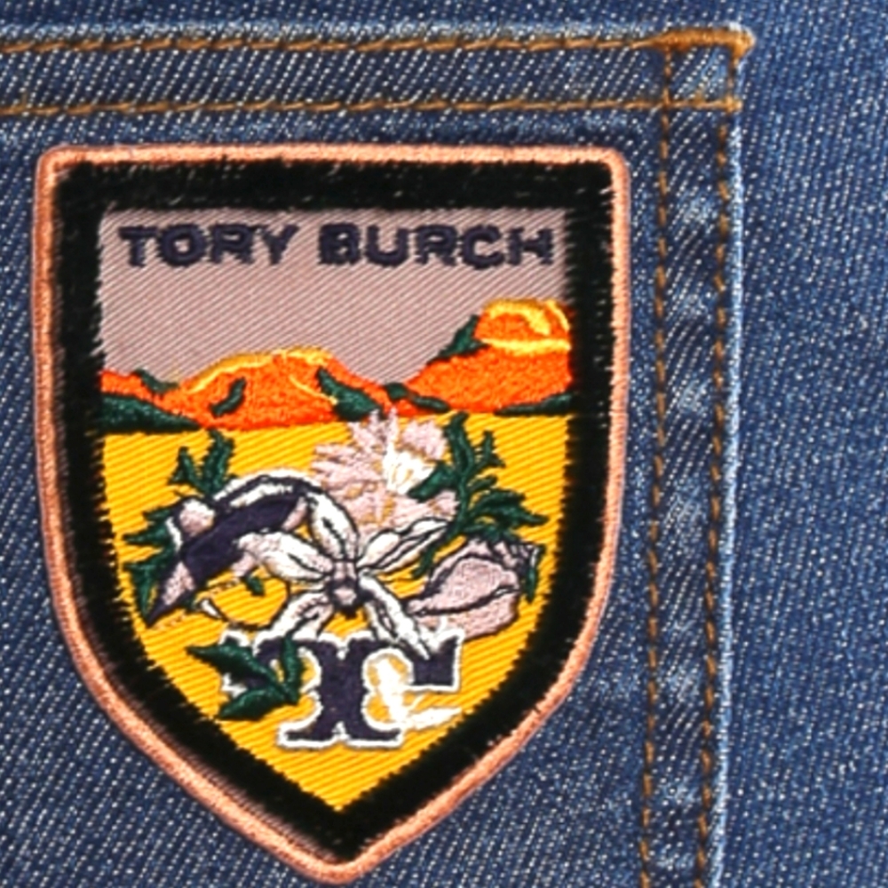 Tory Burch Embroidered Patchwork Denim Shorts - image 7